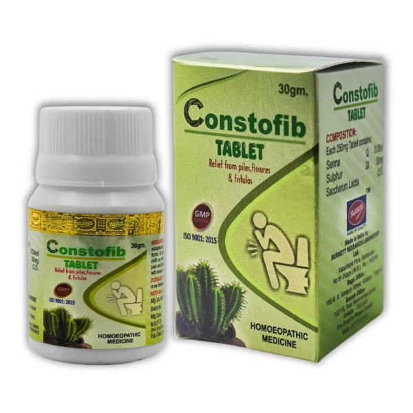 A  bottle of Constofib Tablets is an effective and natural treatment for constipation and piles.